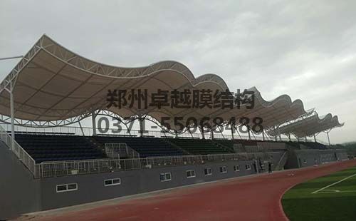 午夜视频福利剛剛完工的三門峽社會學院膜結構體育看台